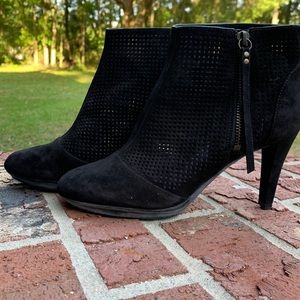 Johnston and Murphy suede booties.